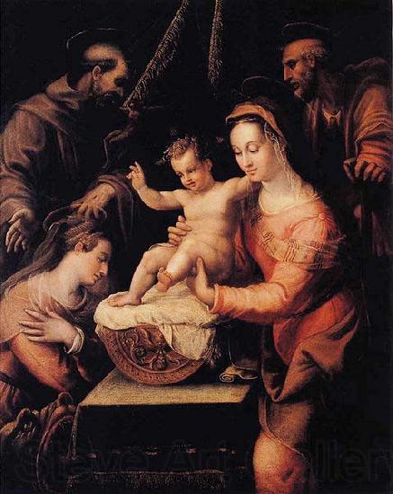 Lavinia Fontana Holy Family with Saints Norge oil painting art